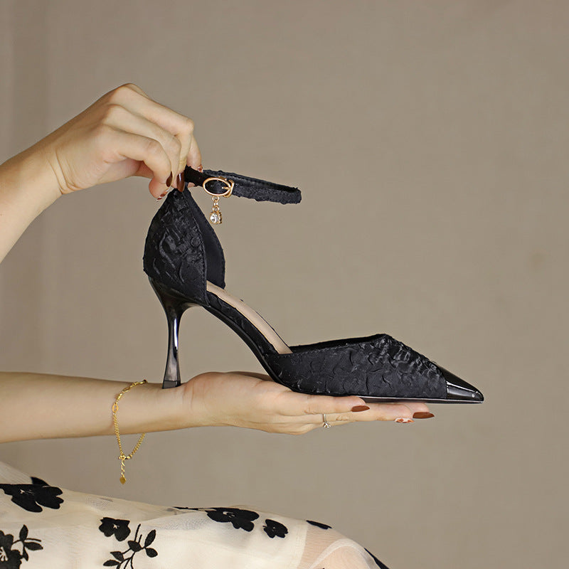 Escarpins femme satin polyvalents anti-collision – talon aiguille