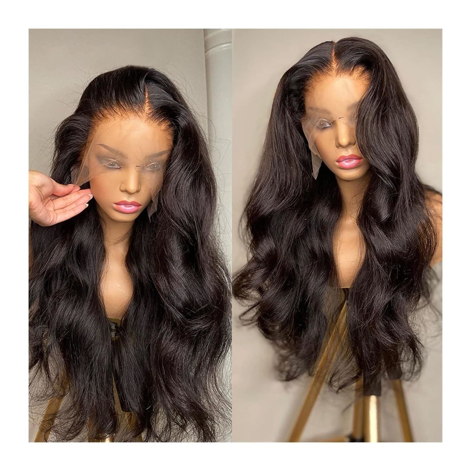 Perruque complète curly long synthetic big waves ultra-réaliste