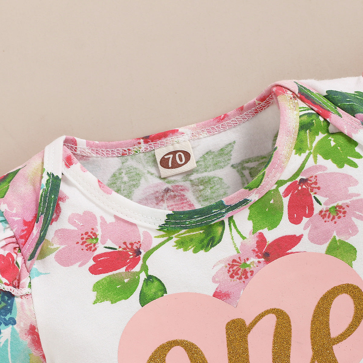 Ensemble bébé fille 3 pièces rose – combinaison, jupe et bandeau en coton