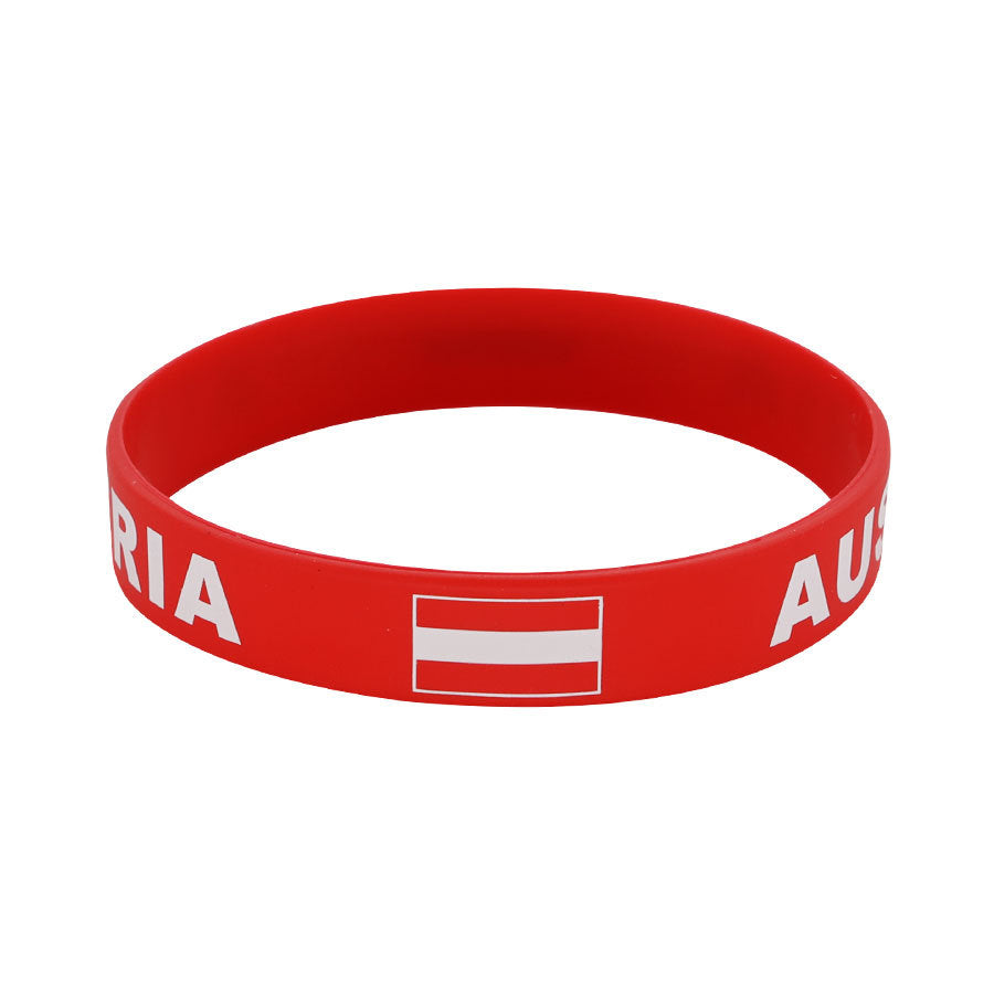 Bracelet drapeau silicone unisexe – accessoire sport 20 cm, style FIFA