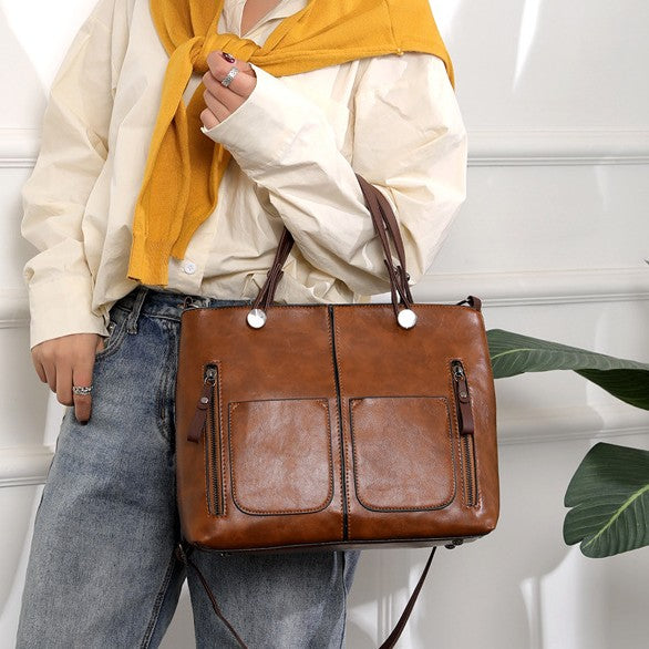 Sac à bandoulière rétro grande capacité pour femme