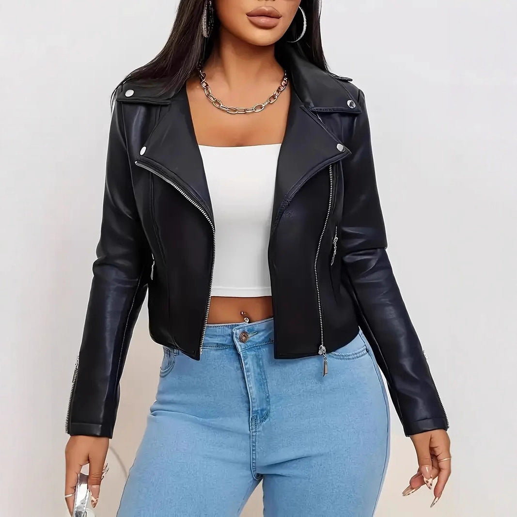 Veste Femme Noire Tendance – Manteau Streetwear Manches Longues