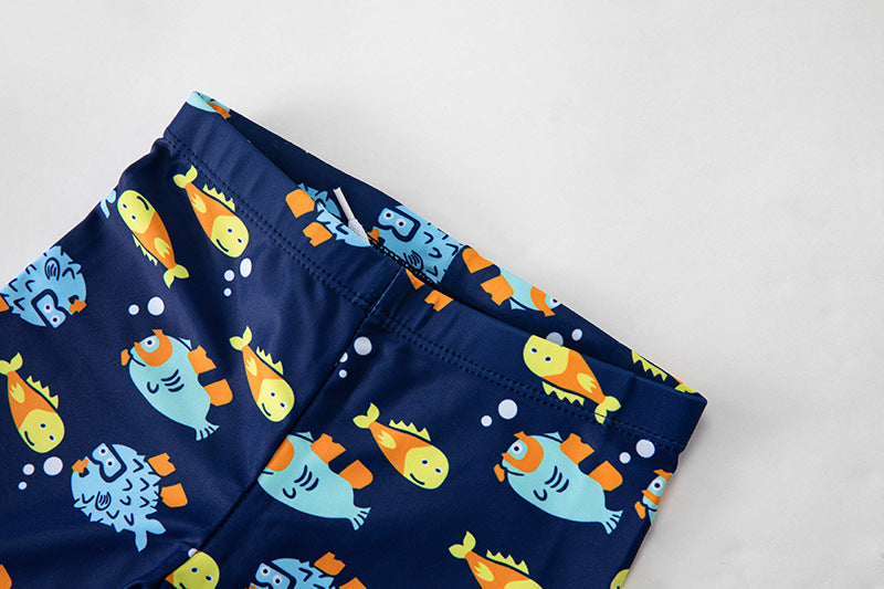 Maillot de bain enfant cartoon hot spring poisson-globe – avec short et chapeau