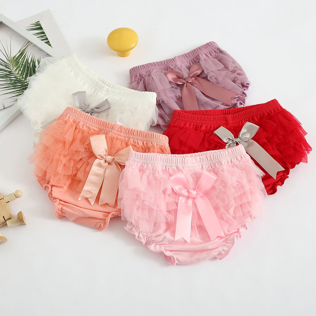 Culotte  bébé fille en maille avec nœud – style coréen, coton doux
