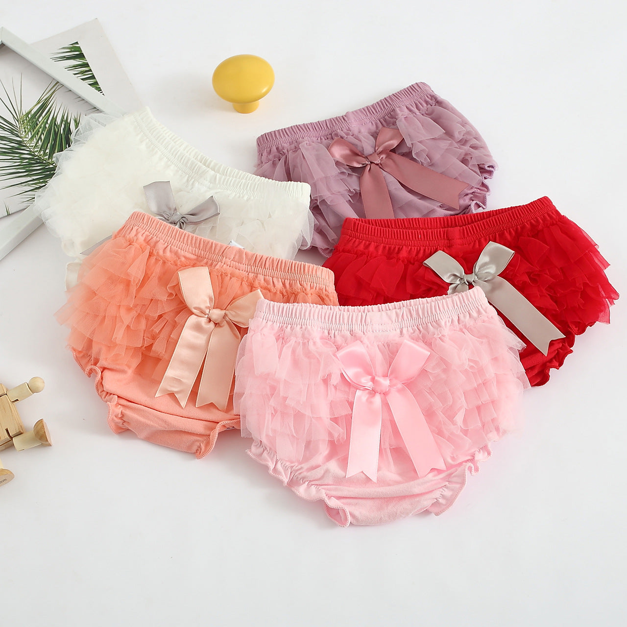 Culotte  bébé fille en maille avec nœud – style coréen, coton doux