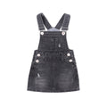 Jupe salopette en denim stretch déchiré fille