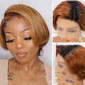Perruque courte pixie real hair lace front effet indétectable