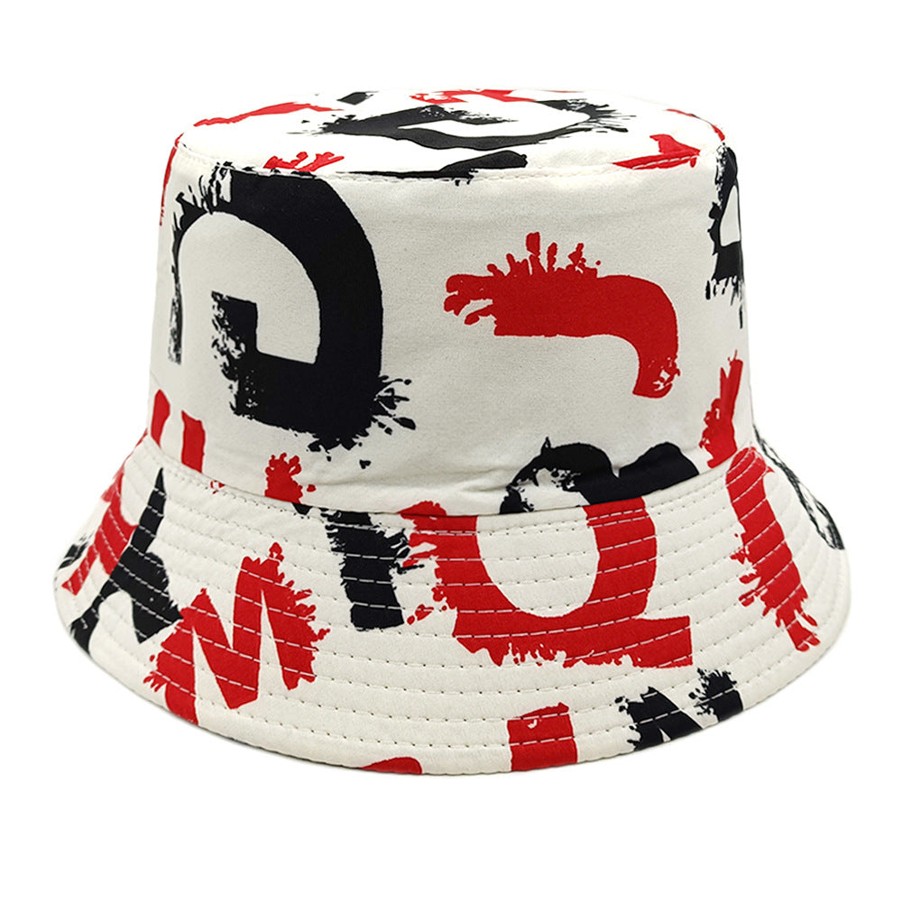 Chapeau bassine double-face anti-UV couple rétro – polyester 5 couleurs