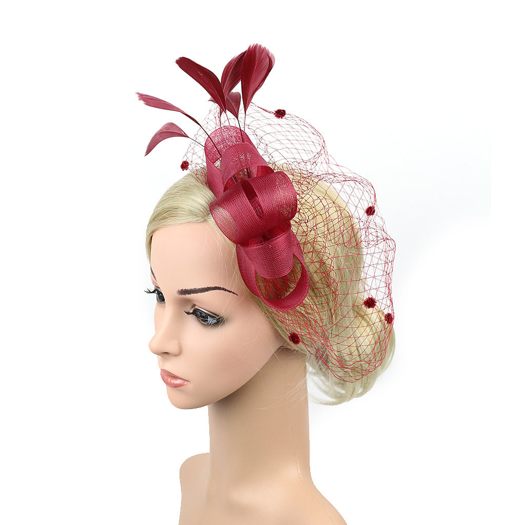 VOILE MARIÉE NOEUDS CHEVEUX CHAPEAU FASCINATEUR FLEURS FILET PAPILLONS