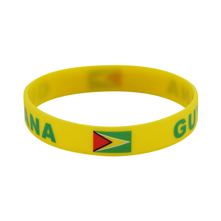 Bracelet drapeau silicone unisexe – accessoire sport 20 cm, style FIFA