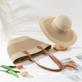 Set chapeau paille + sac plage deux pièces – anti-UV respirant vacances