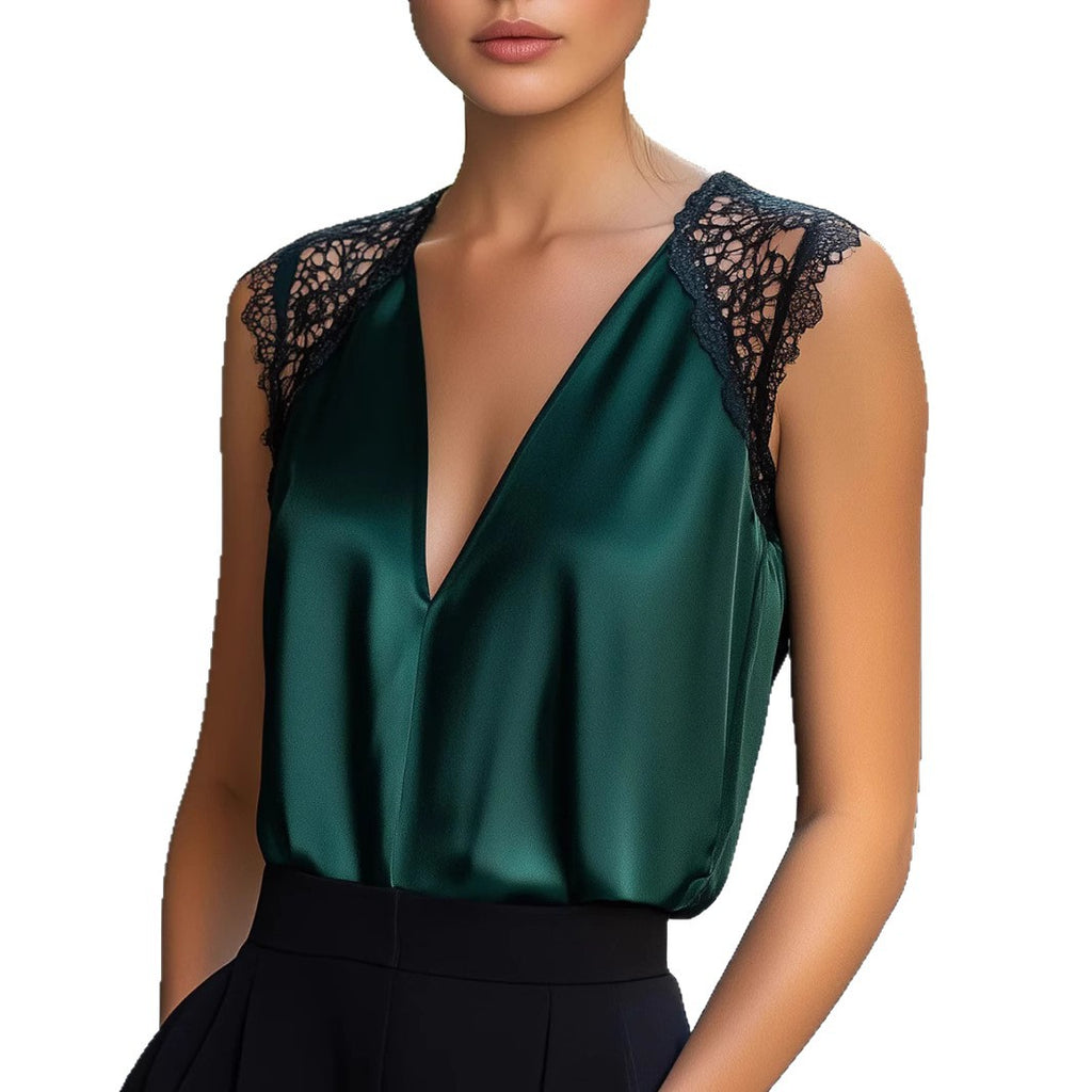 Veste Dentelle Satin Élégante