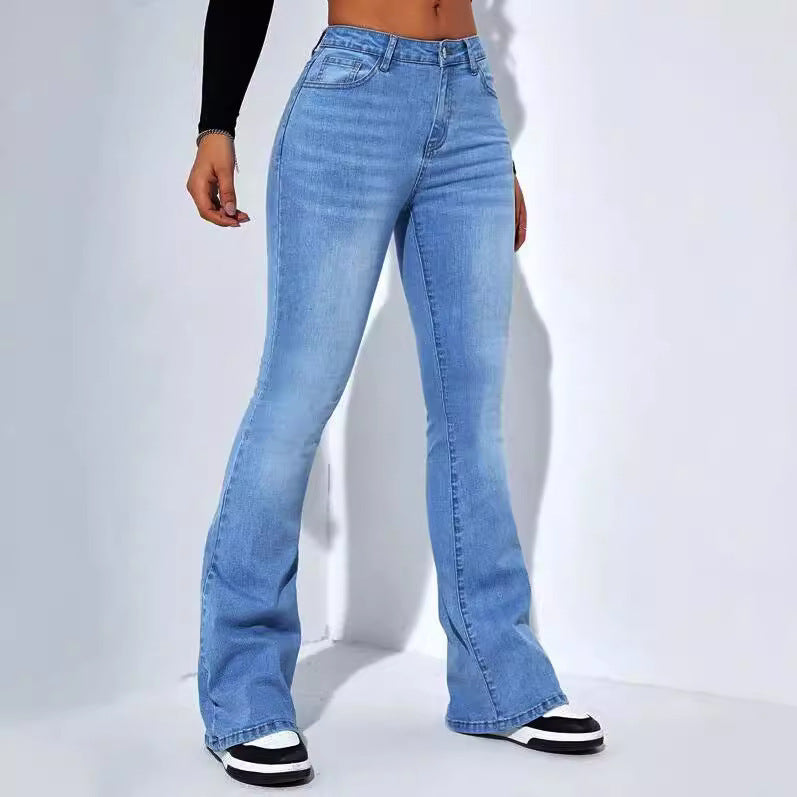 Jeans Femme Taille Haute Jambe Droite – Effet Amincissant et Flatteur Streetwear