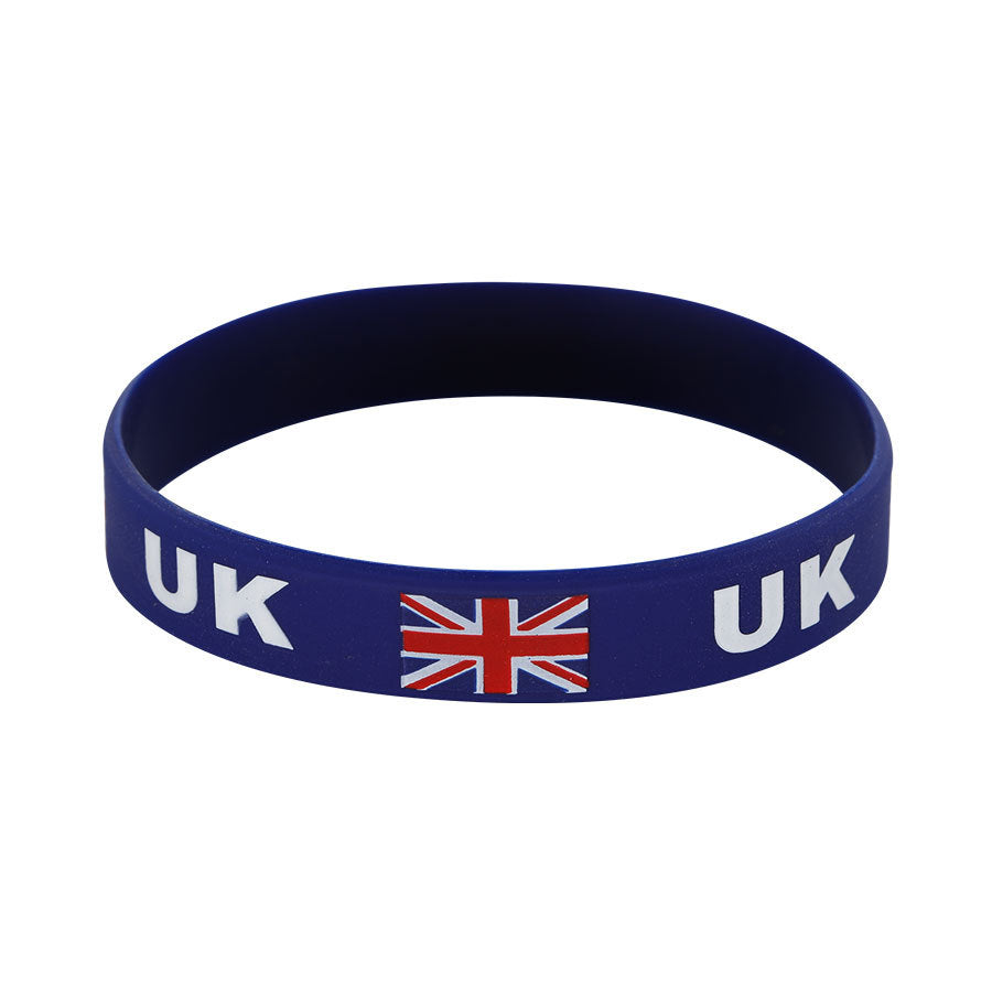 Bracelet drapeau silicone unisexe – accessoire sport 20 cm, style FIFA