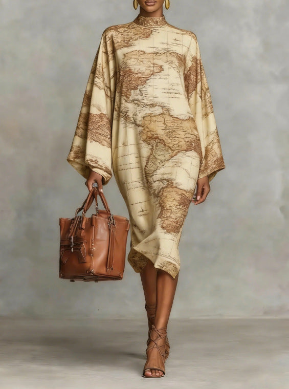 Robe flowy imprimé digital rétro frais – tendance printemps 2026
