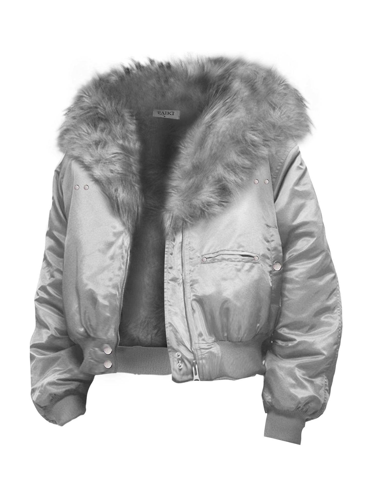 Manteau Air Force luxe vison gravé montagne, protection grand froid.
