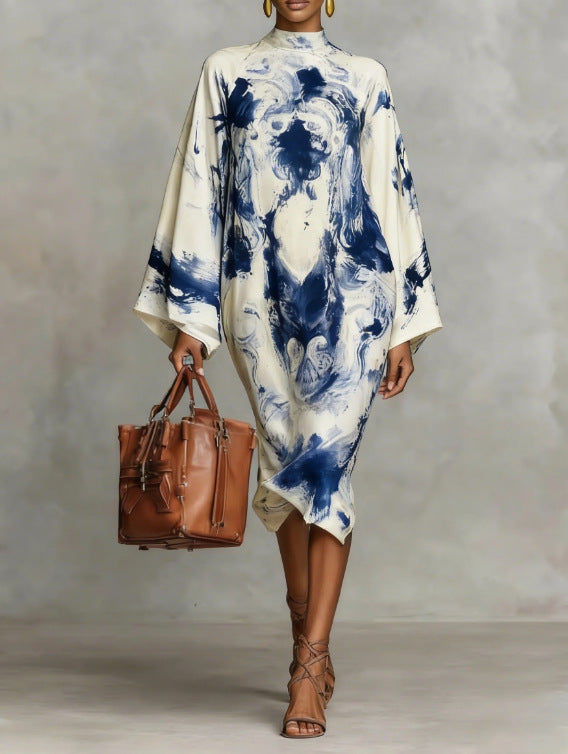 Robe flowy imprimé digital rétro frais – tendance printemps 2026