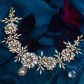 SERRE-TÊTE MARIAGE FLORAL STRASS 3D – BIJOU DE TÊTE ÉLÉGANT ARGENT/OR HP440