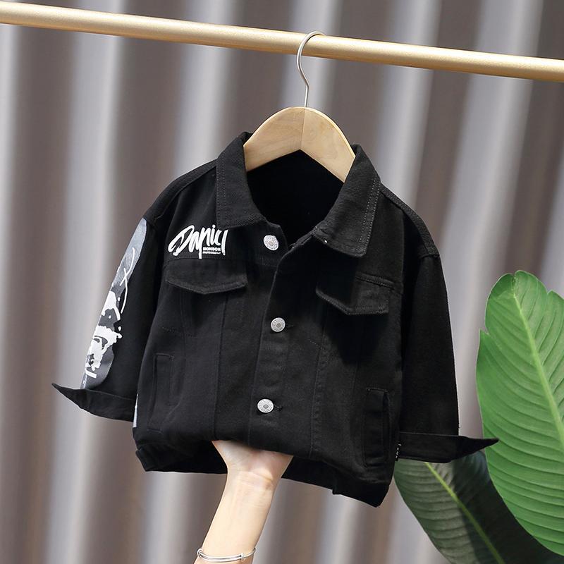 Veste denim streetwear bébé garçon noir – automne Carvose Chic