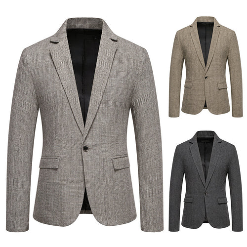 Veste de costume homme en tweed kaki – coupe ample, style casual chic