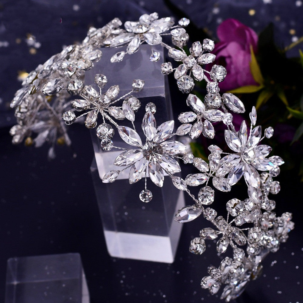 SERRE-TÊTE MARIÉE FAIT MAIN FEUILLES STRASS – ACCESSOIRE MARIAGE ÉLÉGANT