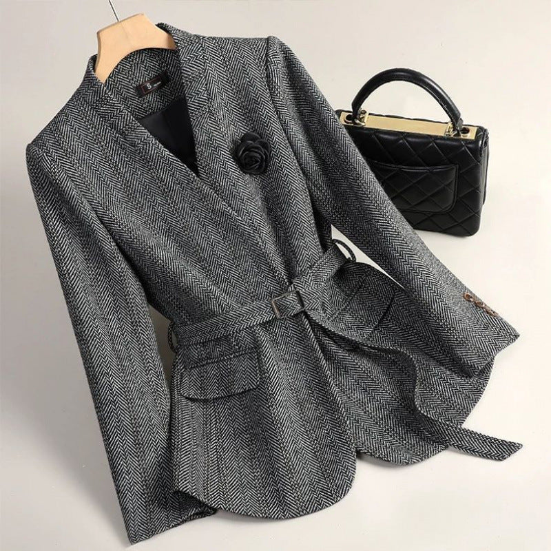 Blazer Laine Femme Sophistiqué Élégant