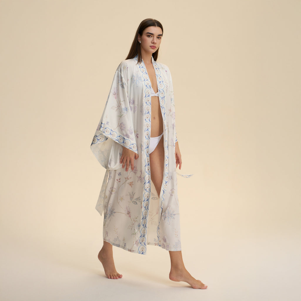 Túnica cardigan estilo kimono
