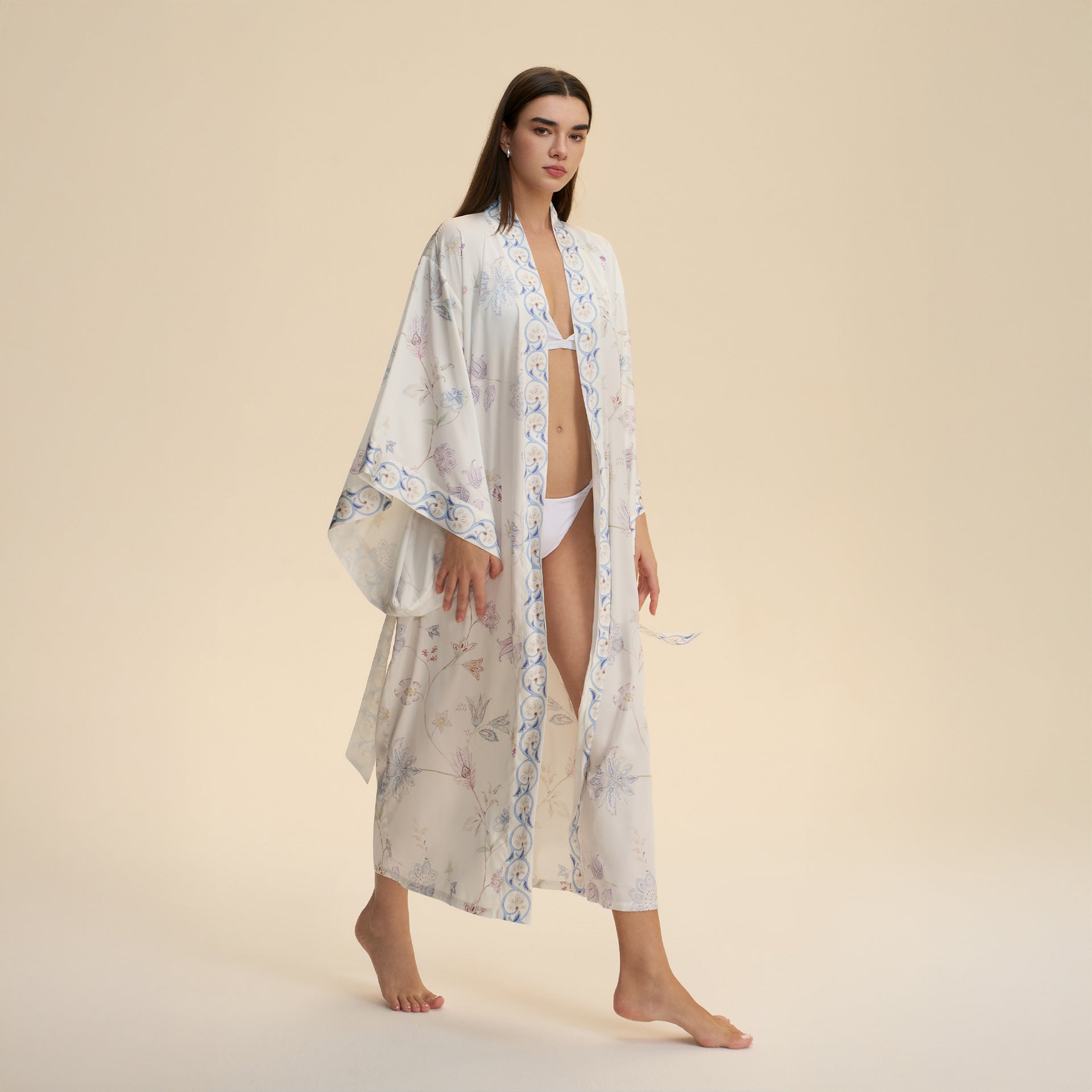 Túnica cardigan estilo kimono