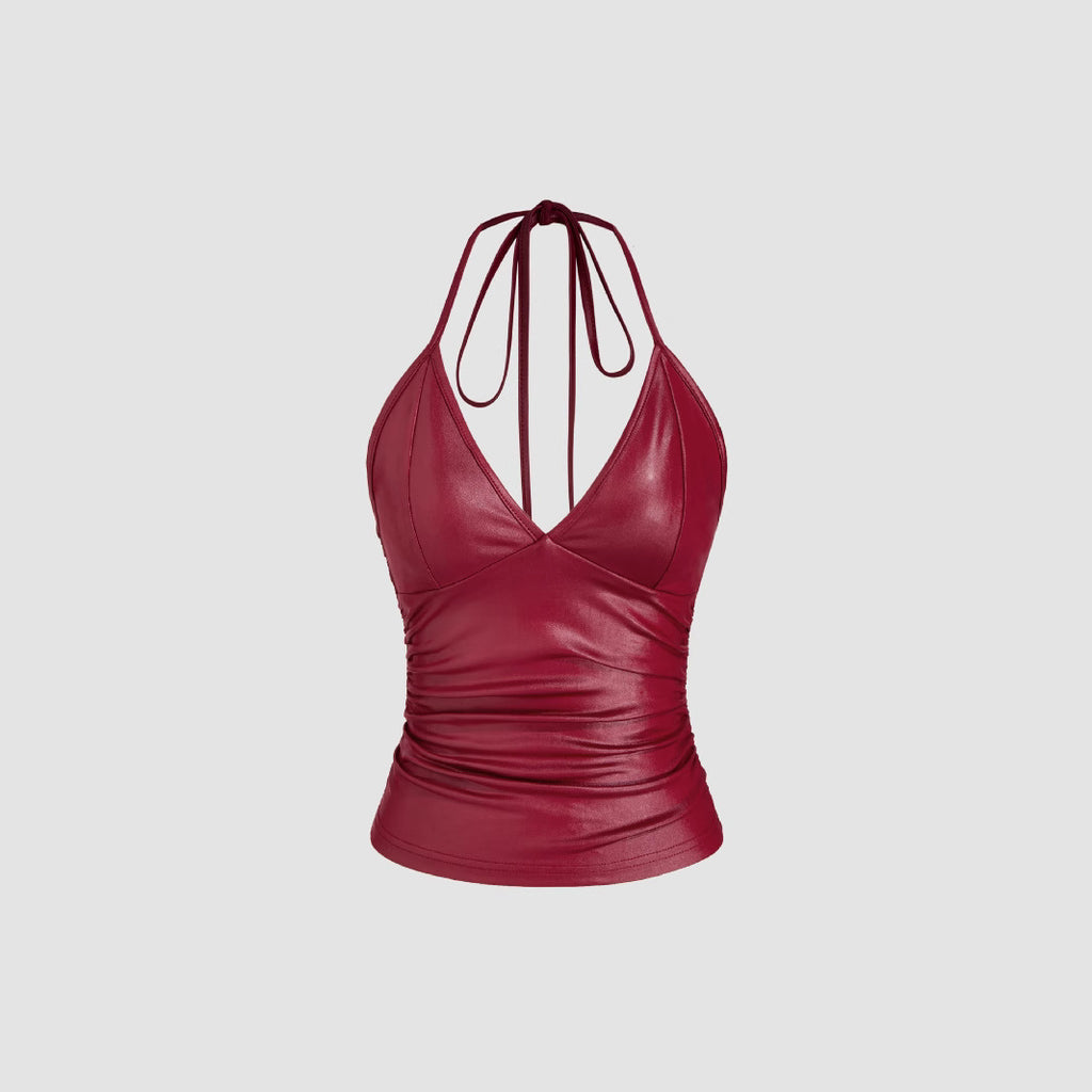Stylvolle Vroue Leer Camisole