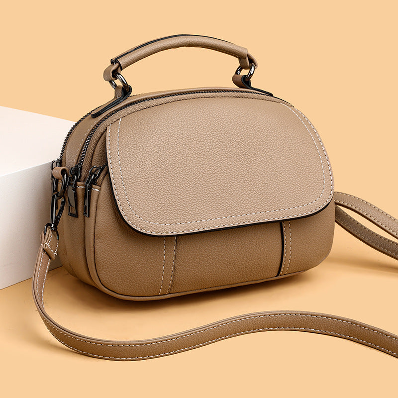 Sac bandoulière femme polyvalent rétro PU – noir/kaki/bleu usage quotidien