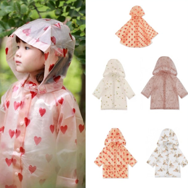 Imperméable enfant cape poncho waterproof – imprimés chat, cerise, citron et Love