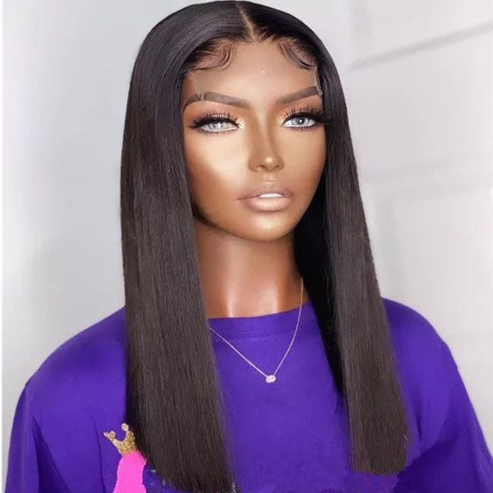 Perruque lisse bone straight cheveux humains  40cm – double drawn