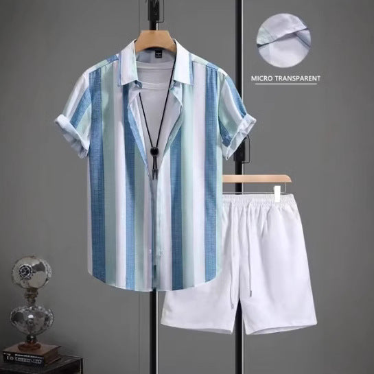 Ensemble chemise manches courtes + short coton casual – 7 coloris été chic