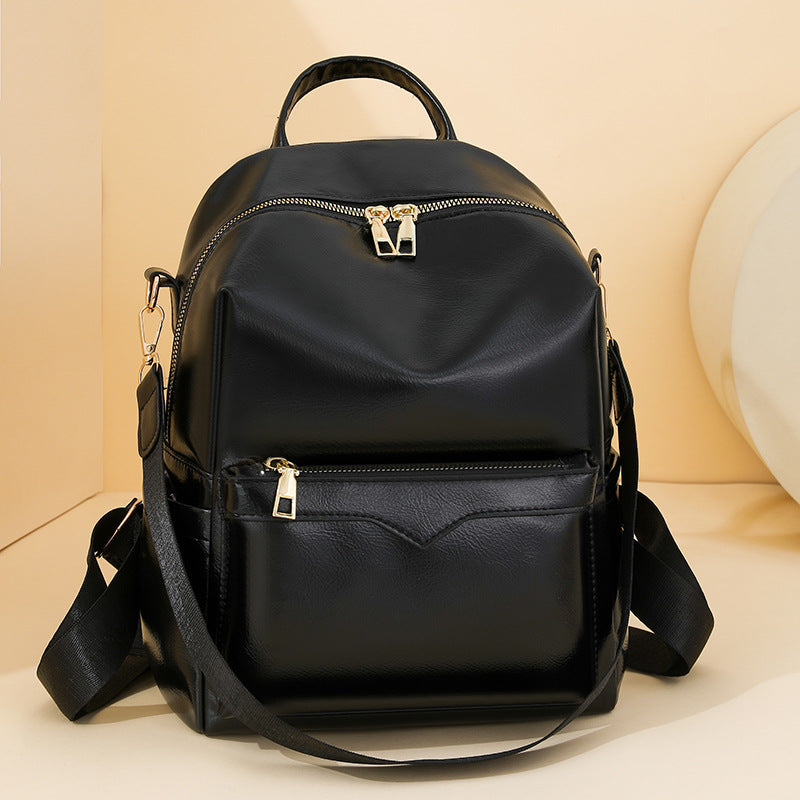 Sac à dos femme élégant uni, grande capacité pour le quotidien