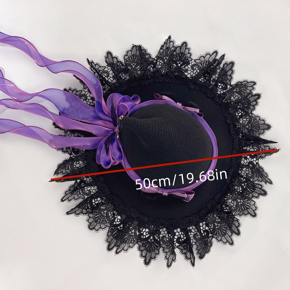 Chapeau sorcière gothique lolita handmade Devil – dentelle ruban 5 couleurs