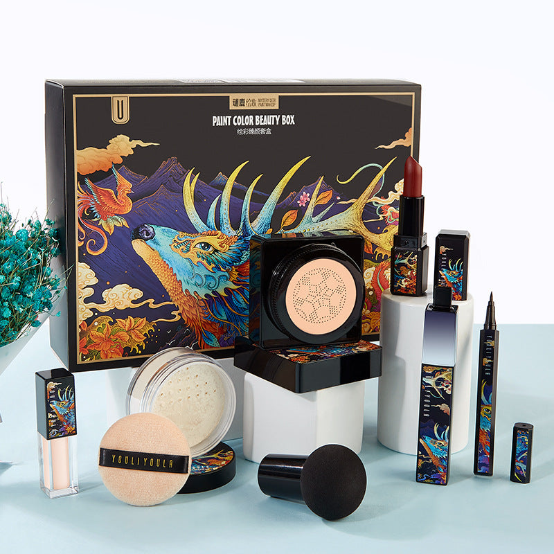 Coffret maquillage 9 pièces – Poudre, BB crème cushion et rouge à lèvres – Kit maquillage abordable