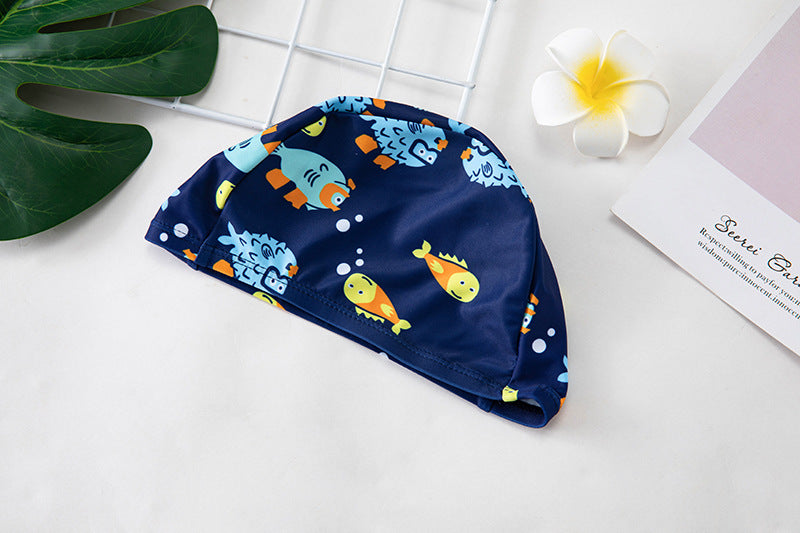 Maillot de bain enfant cartoon hot spring poisson-globe – avec short et chapeau
