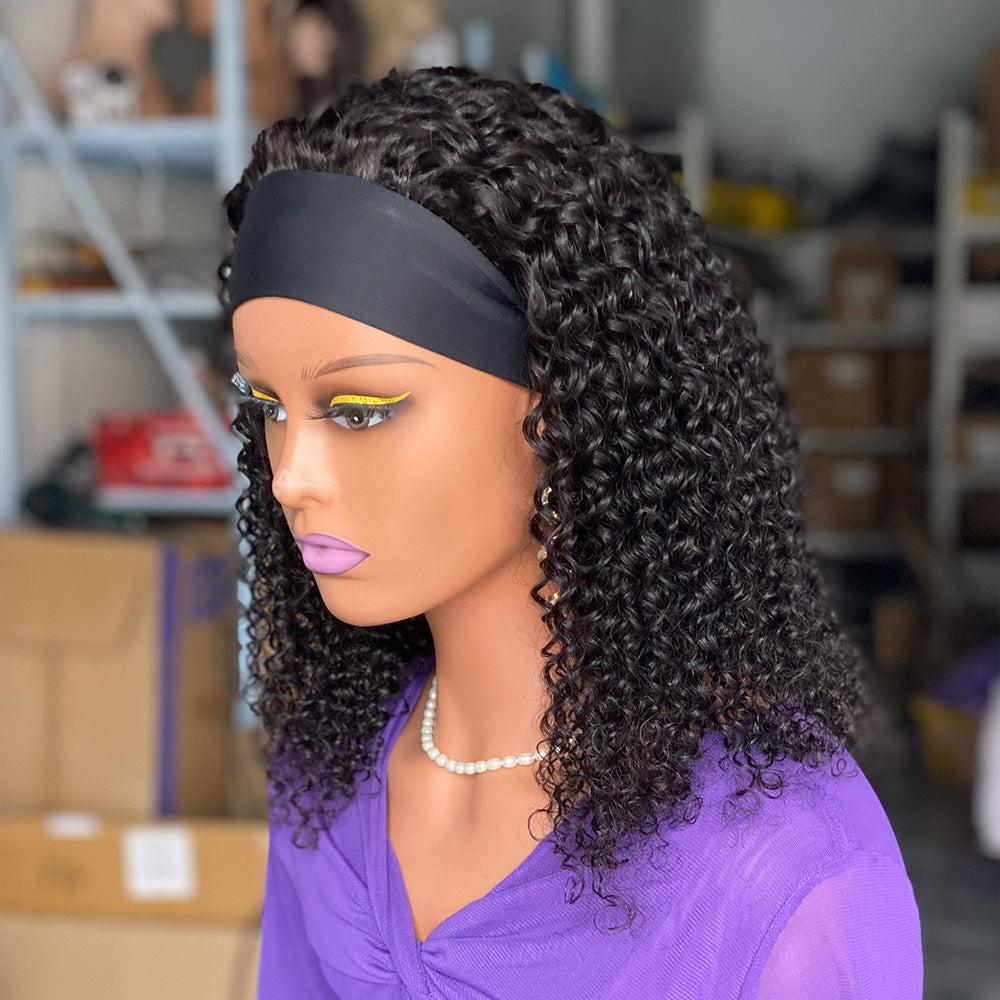 perucas cacheadas com faixa em cabelo humano