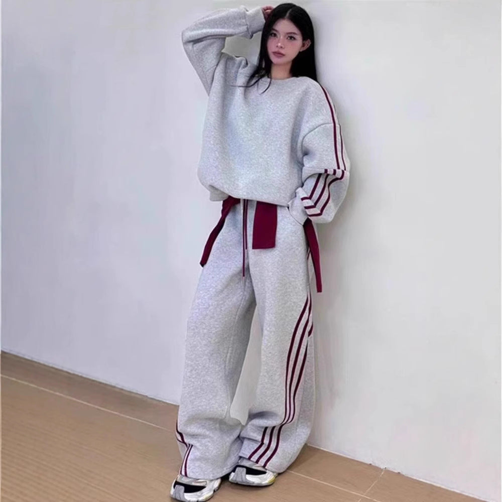 Twin set sportswear femme renforcé – Ensemble 2 pièces coton automne avec poches et cordon