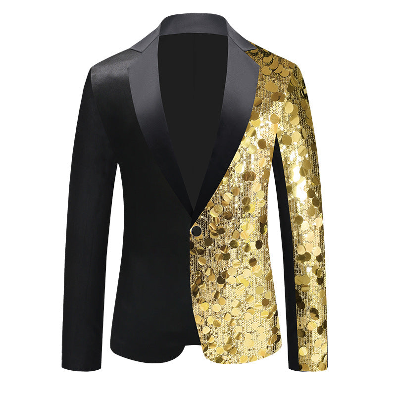 Veste de costume homme à paillettes – look scène et danse, 8 tailles, coloris flashy