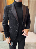 Blazer jacquard velours col revers homme mariage – élégant slim fit