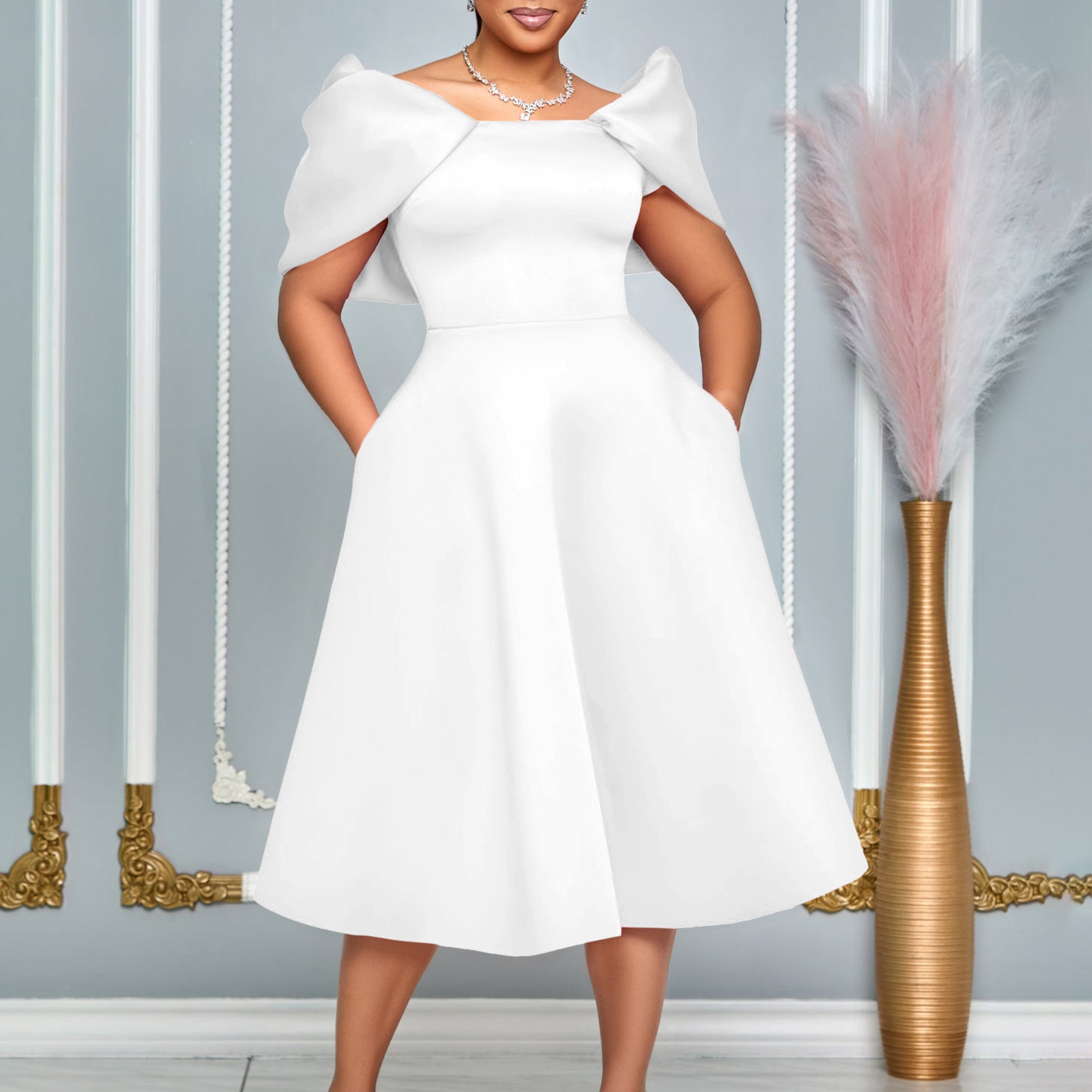 Robe unie femme casual chic épurée