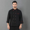 Uniforme chef manches courtes/longues polyester coton – restauration hôtel blanc/noir