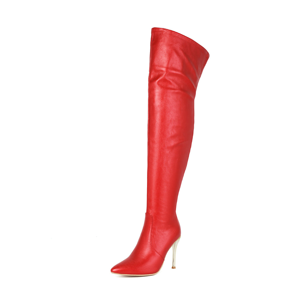 Bottes cuissardes femme bout pointu talon stiletto