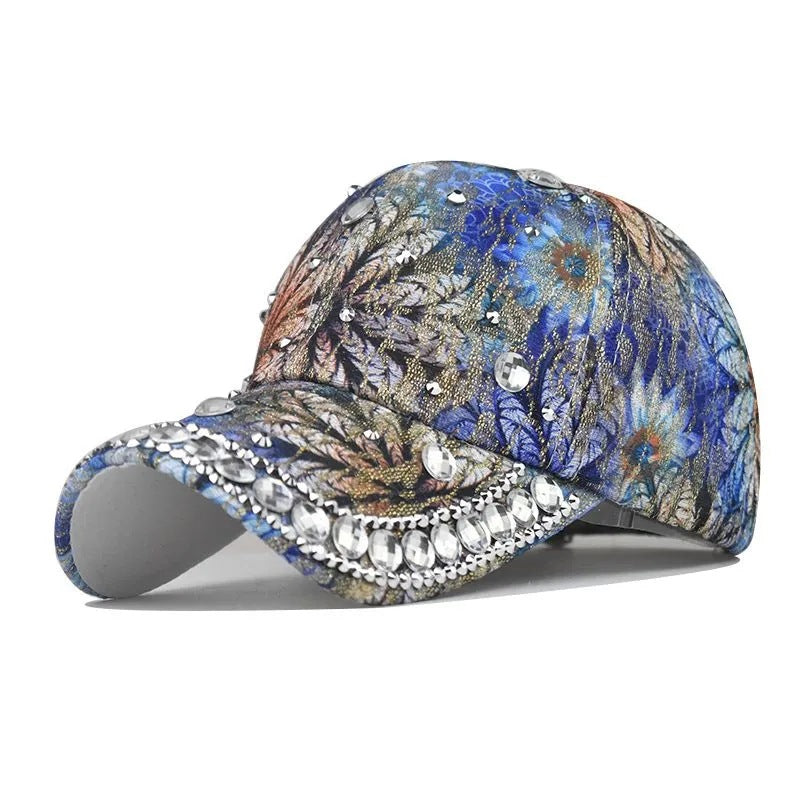 Casquette baseball yeux chat strass colorée – dentelle anti-UV japonais coréen
