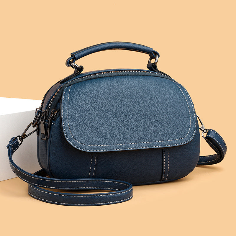 Sac bandoulière femme polyvalent rétro PU – noir/kaki/bleu usage quotidien