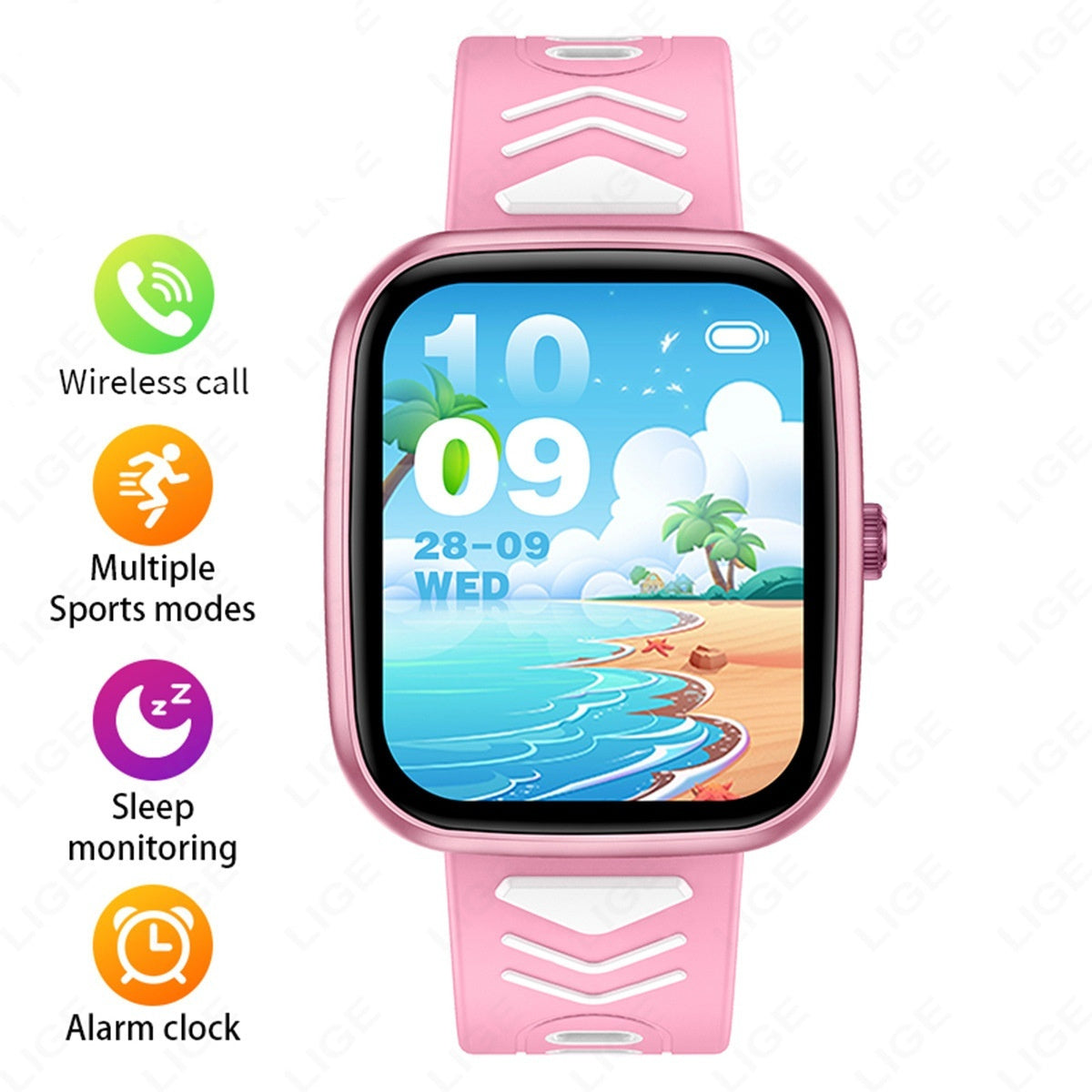 Orologio connesso multifunzionale per bambini e adolescenti: chiamate Bluetooth, rilevamento del sonno.
