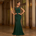 Sleeveless Sequin Mermaid Dress Round Neck – Slim Banquet Elegance