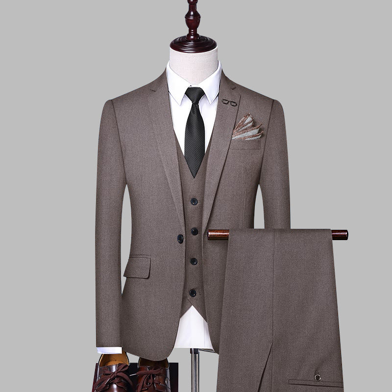 Costume 3 pièces homme mariage et cérémonie – style business formel printemps-automne