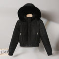 Parka courte femme rembourrée coton, style coréen Hong Kong hivernal.